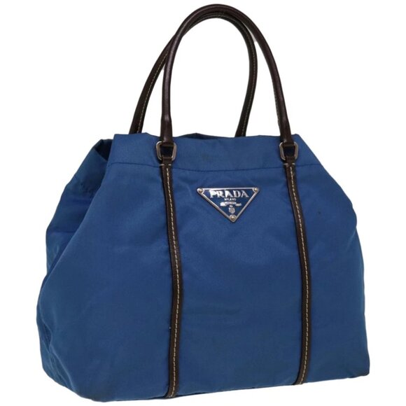 PRADA Hand Bag Nylon Blue - Picture 1 of 15